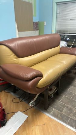 Two-Tone Leather Sofa