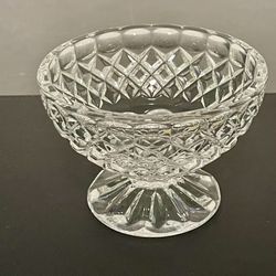 Czechoslovakia Vintage 1960’s 24% Lead Crystal Hand Cut Candy Dish Compote Bowl