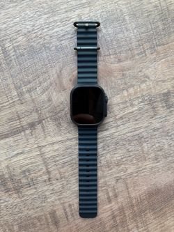 Apple Watch Ultra 2 49mm Black Titanium Case Black Silicone Band 64GB Unlocked - Cellular.