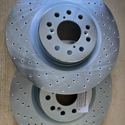 Honda Civic Type R 17-18-19-20-21-22-23-24-25-26 Front Drilled only Rotors Ceramic Brake Pads