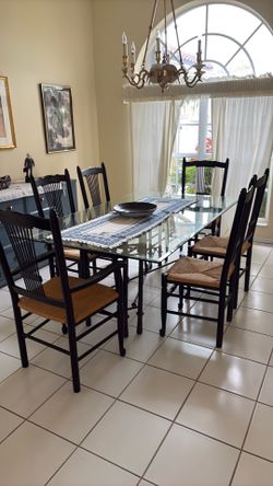 Dining room set with six chairs