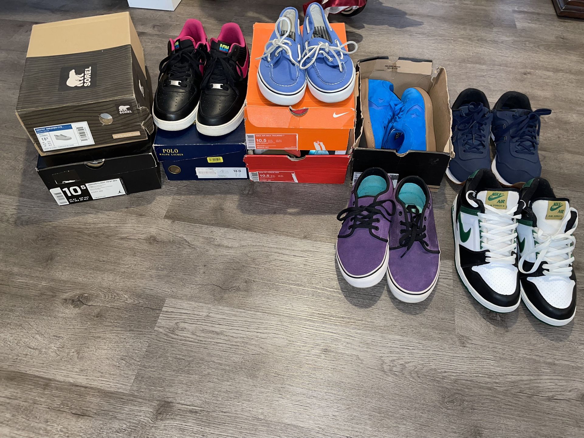 Men’s Shoes Size 10.5 Size 10 1/2 Size 11 Nike Puma Polo Ralph Lauren Jordan Sorel Sperry Vans New Balance