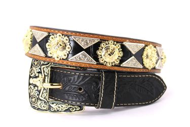 Western Belt Cowboy Gold Silver Black Brown Bull Rider Cowboy Prayer Concho Belt Pants 28 30 32 34 36 38 Cinto Vaquero