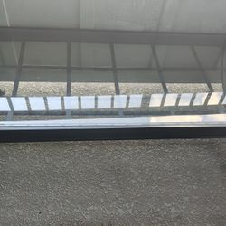 Metal Glass-Topped Coffee Table And Matching End Table 