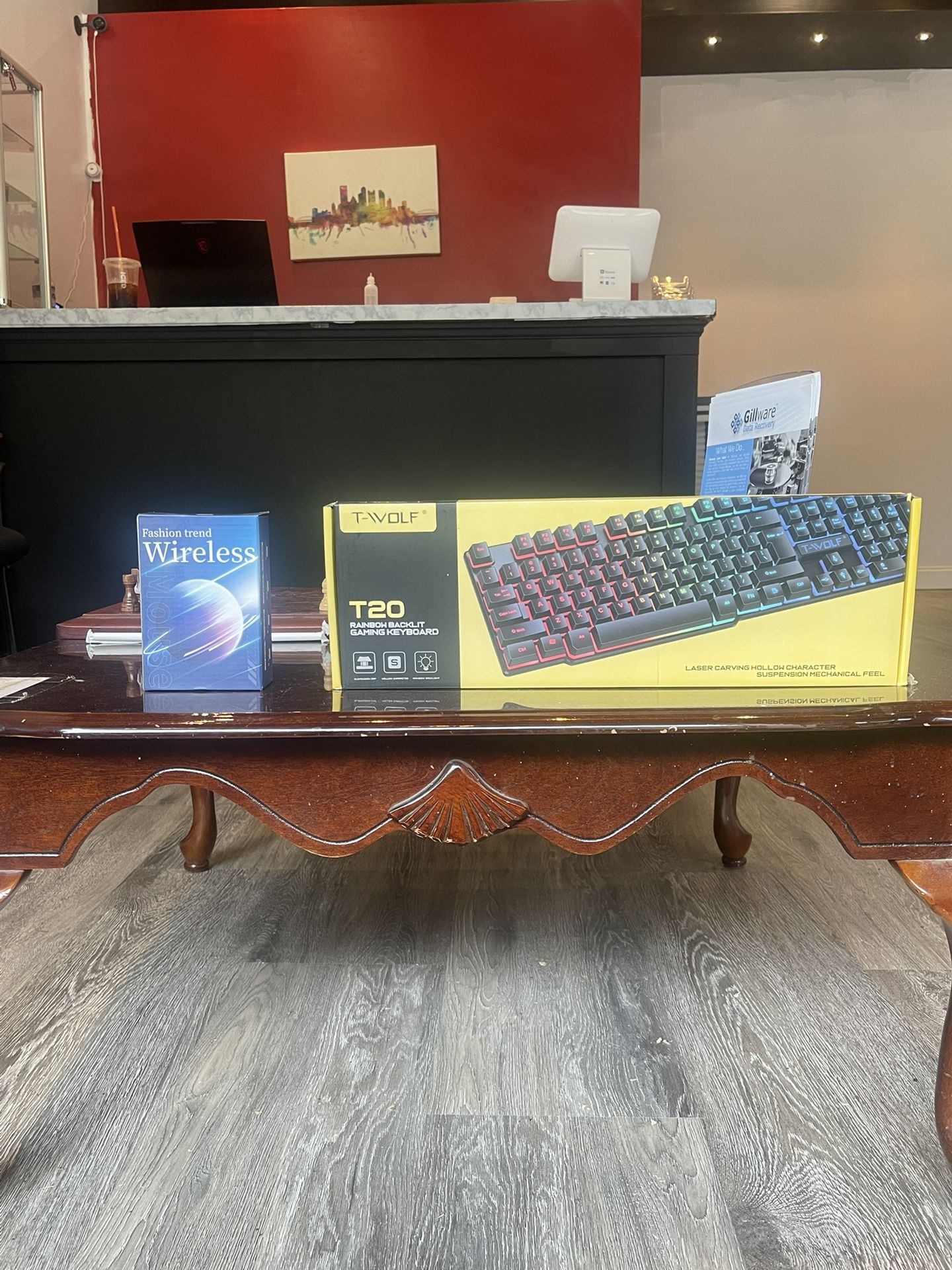 Rainbow Backlit Gaming Keyboard & Wireless Mouse Set
