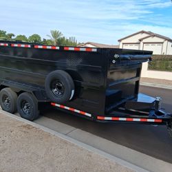 7'x4'x14'  Dump Trailer Dompe Backhoe Bobcat