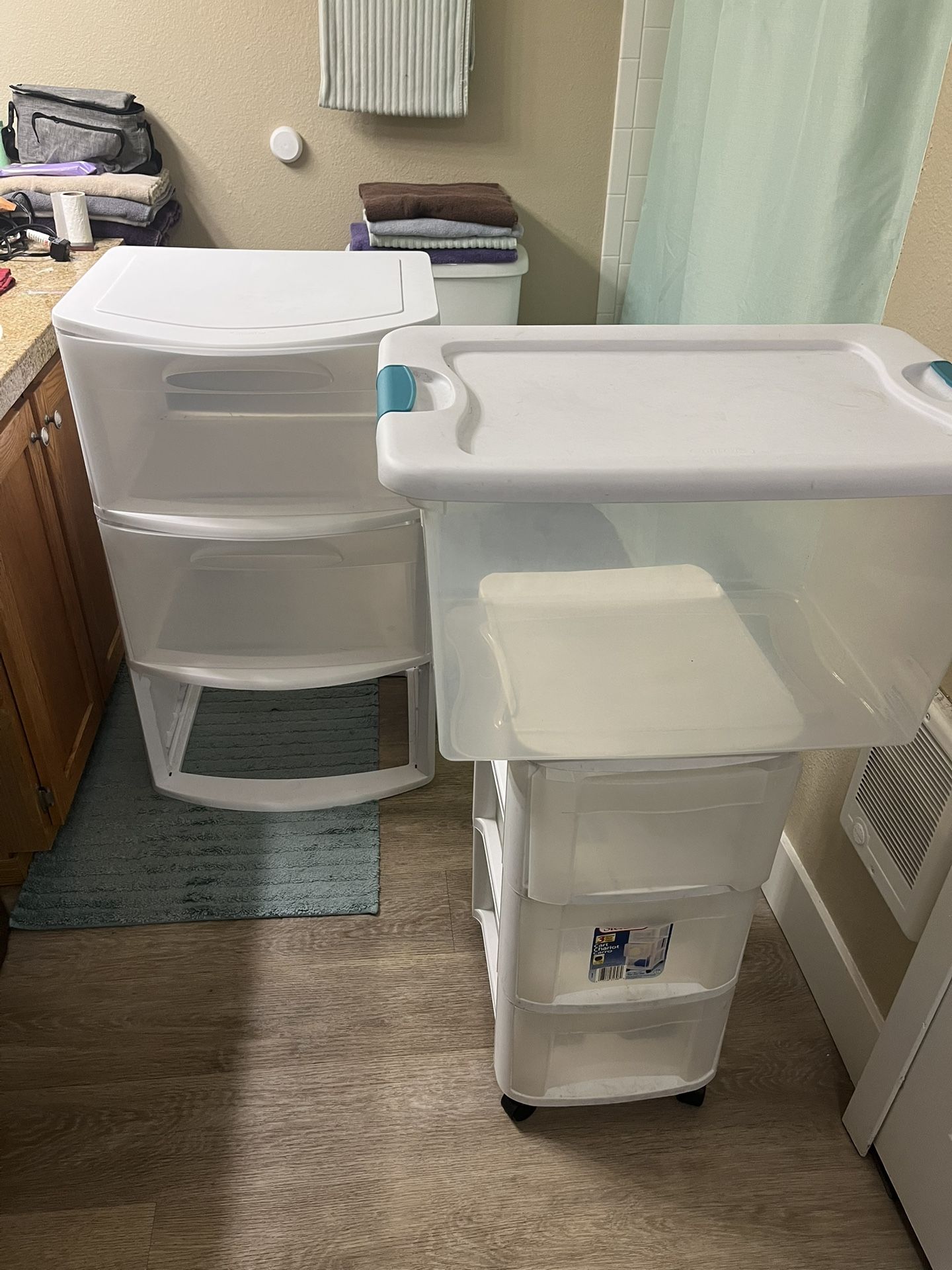 3 Like New Sterlite Bins great Deal Big One Missing Bottom Drawer But Get All 3 For Cheap