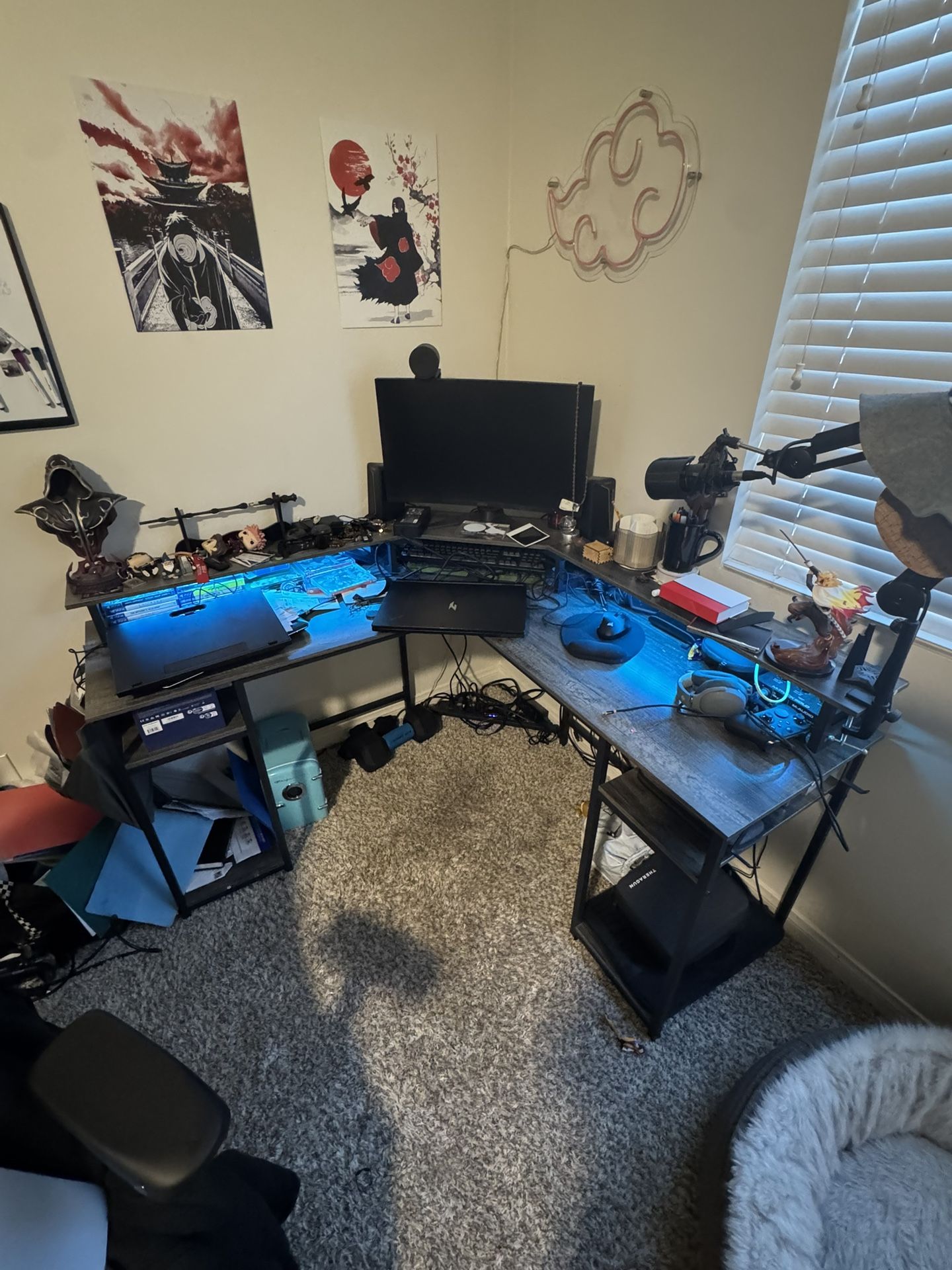 27” MSI curved Monitor And L-shaped Desk