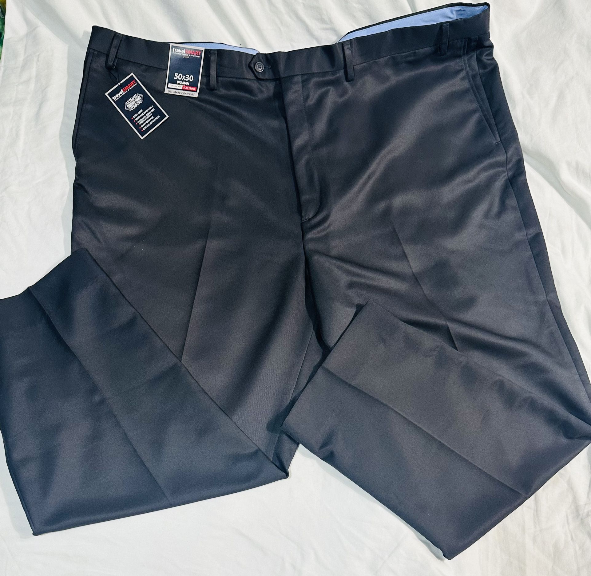 Big Men’s Roundtree & Yorke Travel Smart Ultimate Comfort Stretch Pants 50x30”