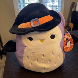 New Squishmallows Halloween Owl Plush and dual Halloween treat bag