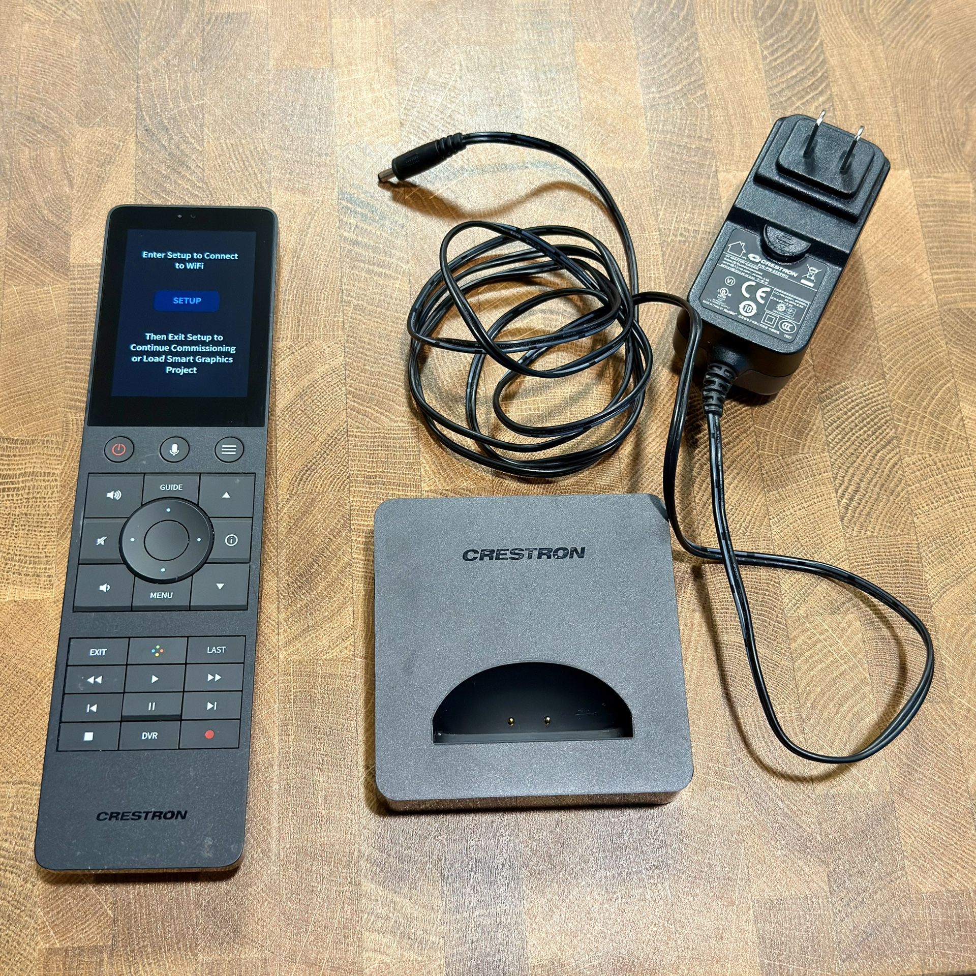 Crestron TSR-310 Touch Screen WiFi Remote + OEM Dock Station + OEM AC Charger