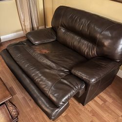 Real Leather Electric Loveseat