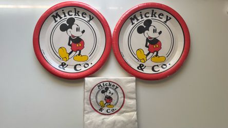 Disney Mickey & Co 1985 Paper Plates and Napkins