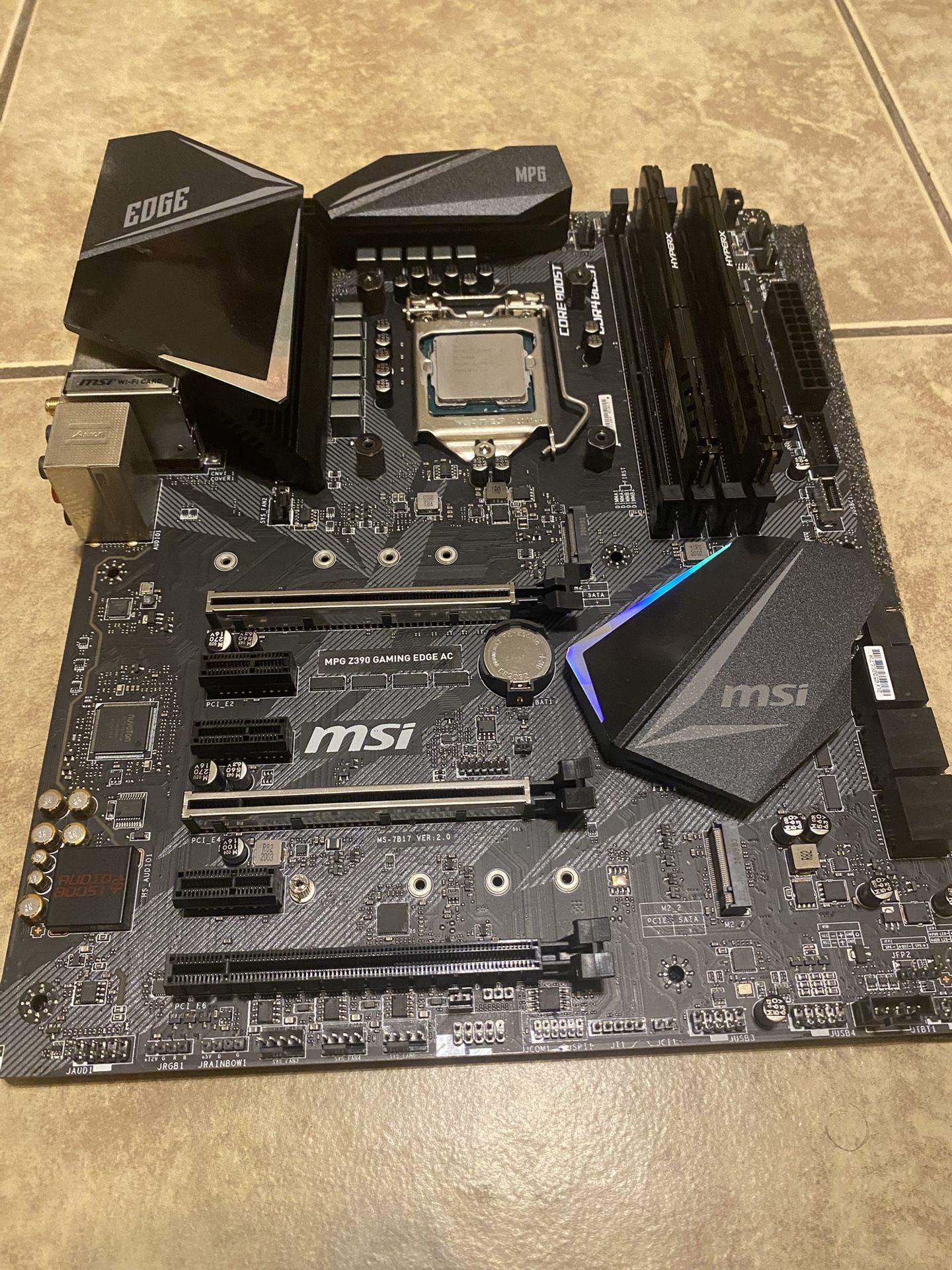Mpg Z390 Gaming Edge Wifi Motherboard With Intel I5 9400 16gb Ddr4 Ram