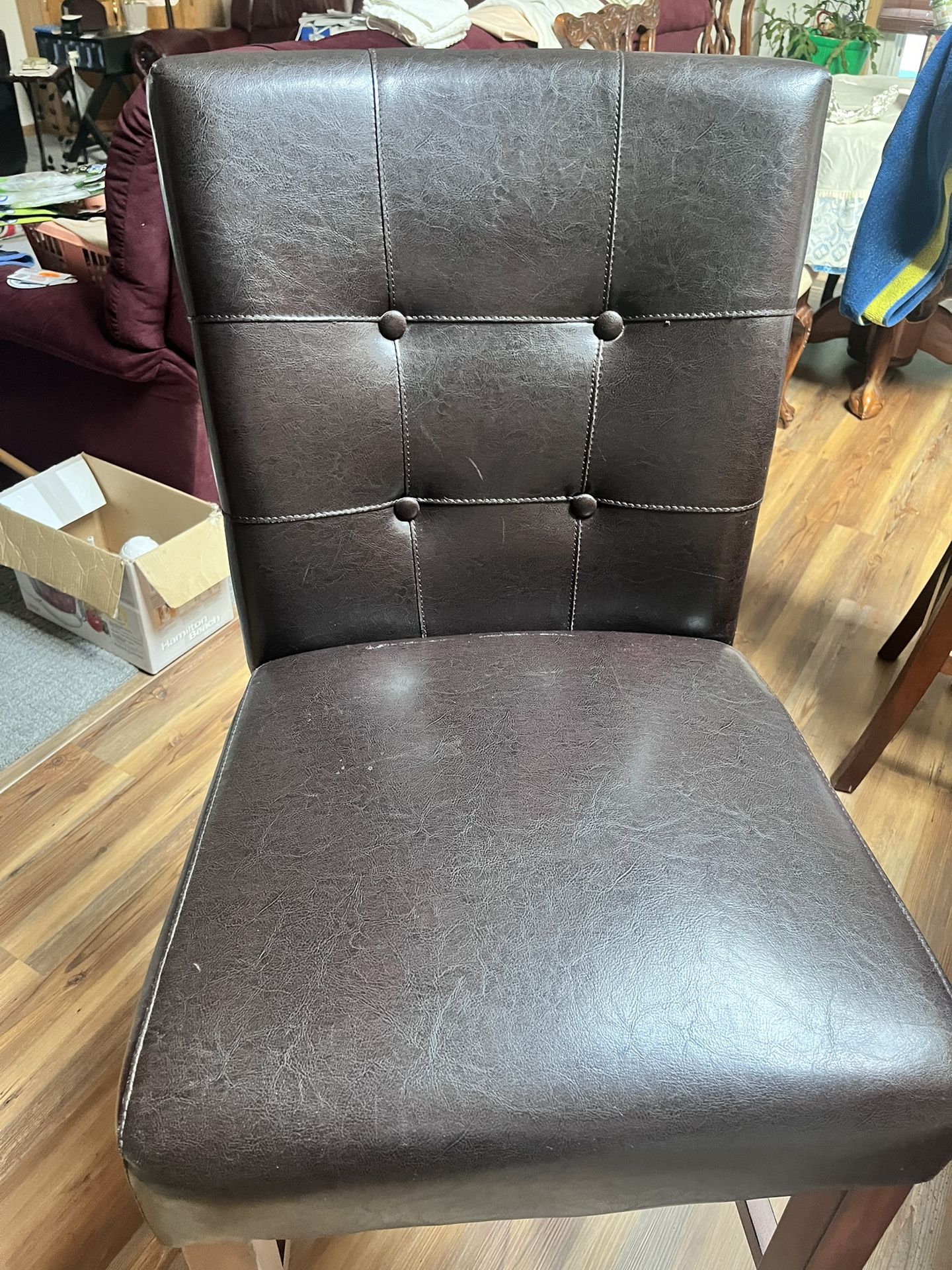 Leather Back Chairs Brown Leather 
