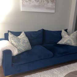 Velvet Blue Couch 