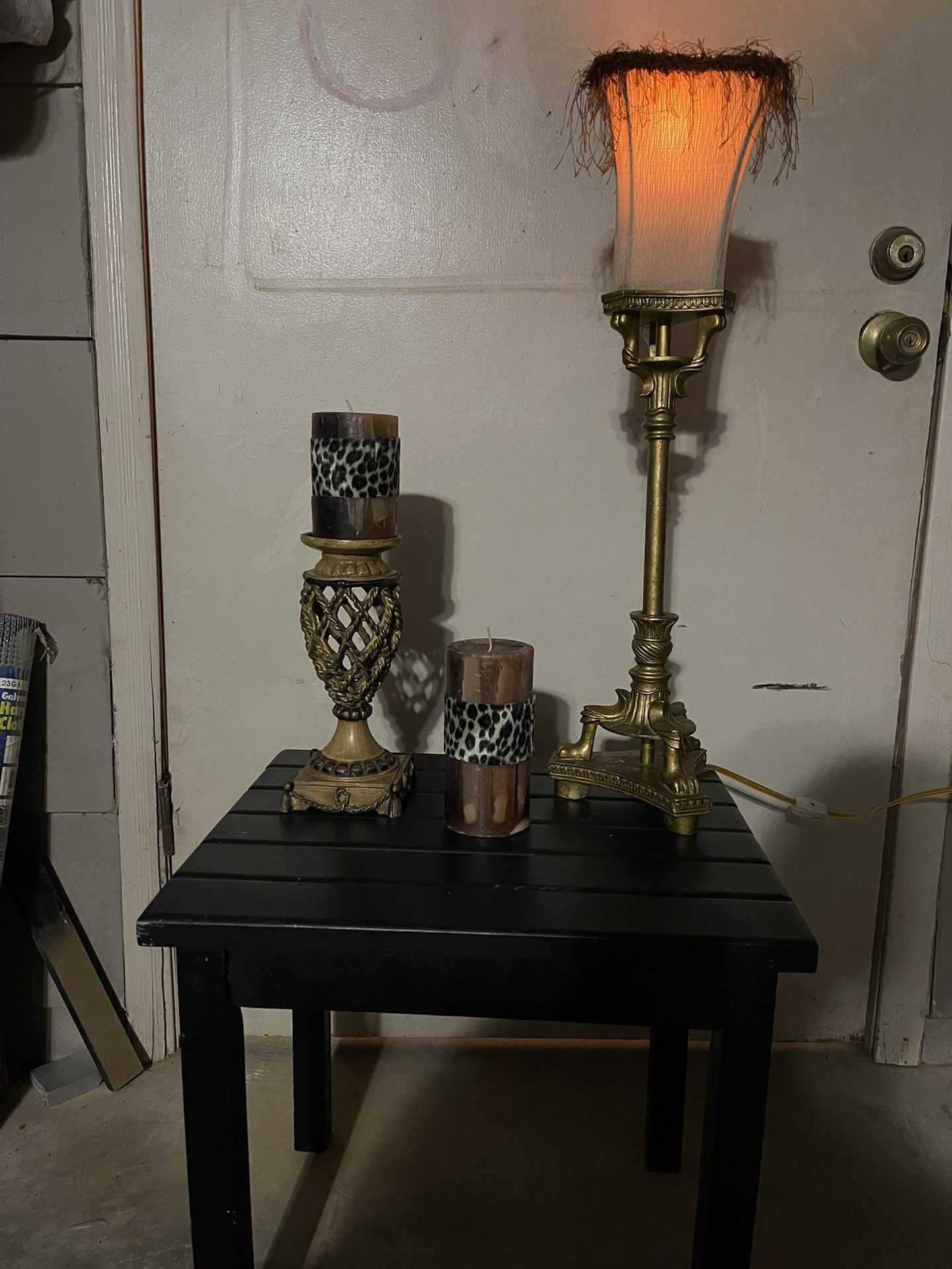 Lamp Candle Holder And Candles 