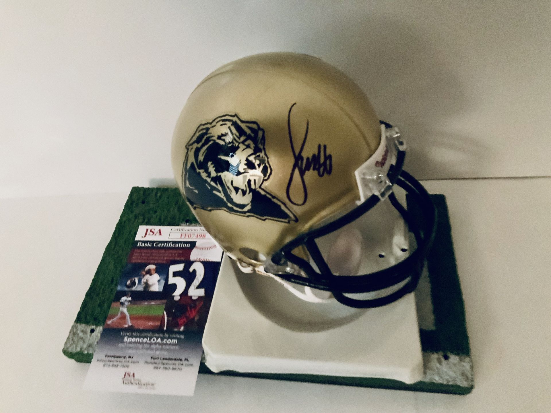 Larry Fitzgerald University of Pittsburgh Autographed Mini Helmet