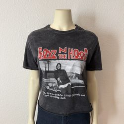 Women's Boyz N The Hood Short Sleeve Graphic Cropped T-Shirt - Charcoal Gray S