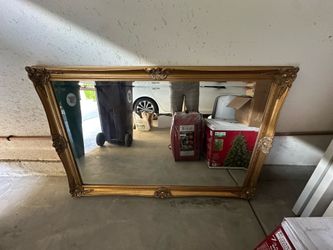 Vintage Ornate Gold Wall Mirror – Large 53” x 36” – Heavy
