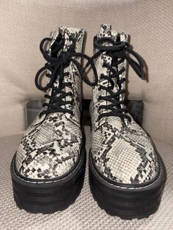 Snake print boots