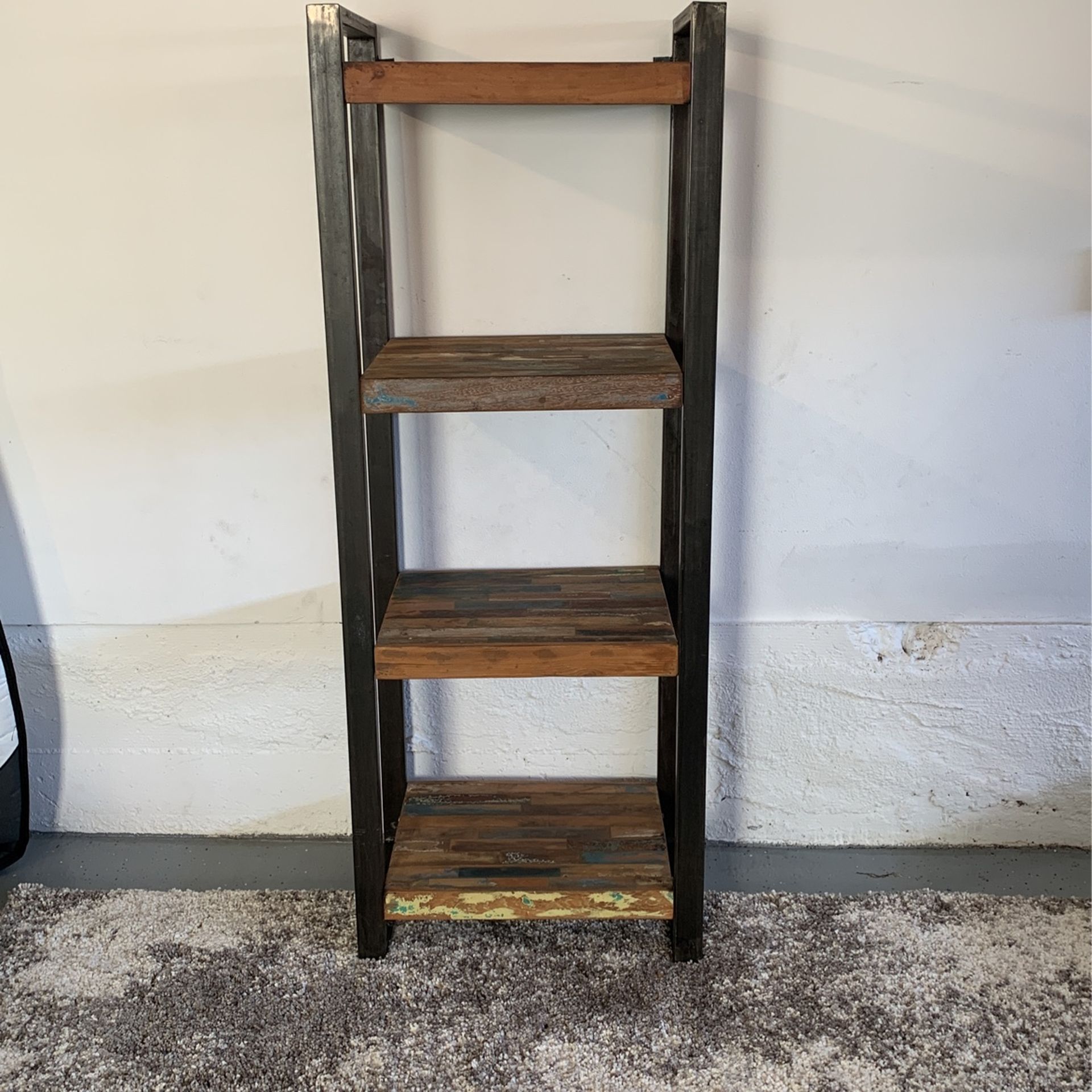 Wood And Metal Shelf - Industrial Worn Look $525 when New