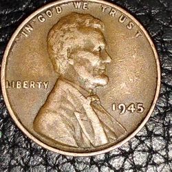 1945 Lincoln Wheat Penny No Mint Mark