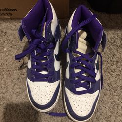 purple high top dunks 