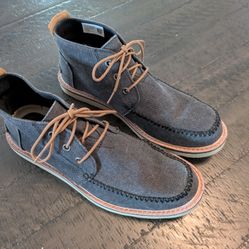 Toms Mid-top Boots Mens 10.5 Black Washed Canvas 