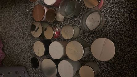 Used candle jars with some wax still in them