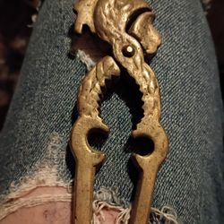 Solid Brass Nutcracker Jester Face Heavy 