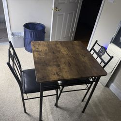  3-Piece Dining Set (Table + 2 Chairs) – Small Space – Cheap