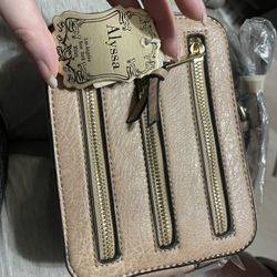 Small Dusty Rose Leather Crossbody Purse