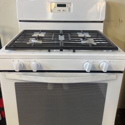 Whirlpool Gas Stove 30”Wide In White With Heavy Duty Grates 