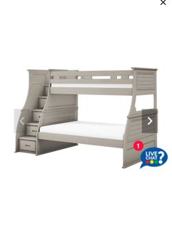 Beautiful Hilton Bunk Bed Twin/ Full Gray