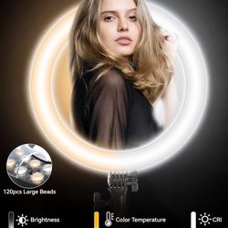 21 Inch LED Ring Light with 70" Tripod, Professional 3000K-6000K Adjustable Brightness & Color Temperature, 55W CRI≥95, with Phone Holder for Live Str