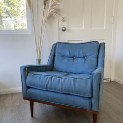 Mid Century Modern Blue Armchair 