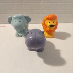 Fisher Price Little People Lion Blue Elephant Hippo