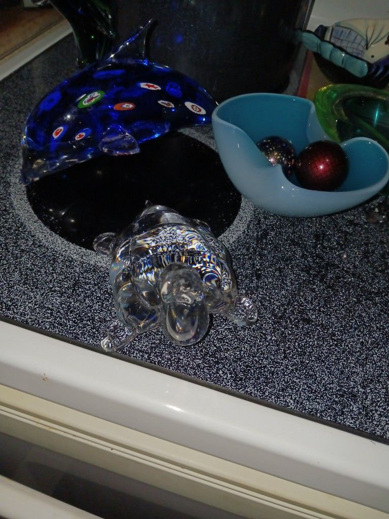 Beautiful Crystal Glass Turtle 4 Firm Lots Items My Post Go See