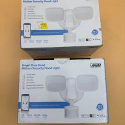 Feit Electric SMART Motion-Sensing Hardwired LED White Security Floodlight 2 pcs