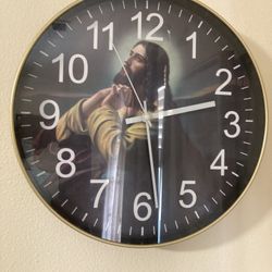 Wall clock has scriptures every hour on the hour