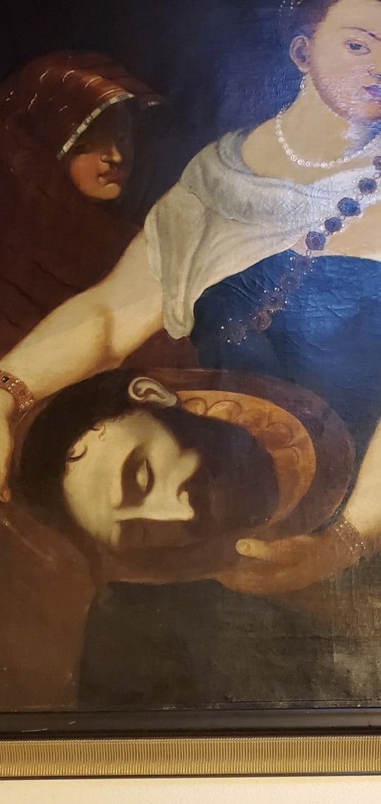 VERY RARE OIL PAINTING ON CANVAS LARGE IN SIZE 4INCH W/H50INCH
