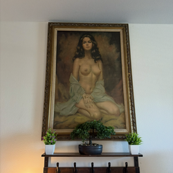 Original artwork lady kneeling down Vincent 1900s