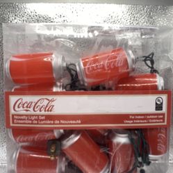 Kurt S. Adler: Coca Cola Can Novelty Light Set Used Once Work Great Good String
