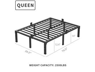 Queen black Metal Platform Bed Frame