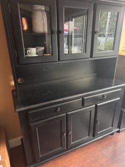 Black Dining Room Hutch/Cabinet — $85 obo