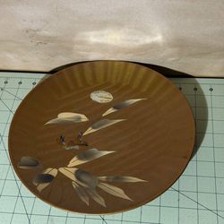Vintage Hand Painted Wooden Platter Colibri