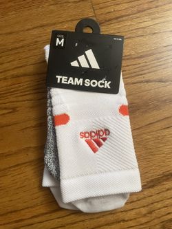 ADIDAS TEAM SOCK - Unisex Soccer Socks - White - Medium - 1 Pair - 5 Star Cotton