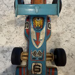 Rare Antique Joustea/Jatomovel Formula 1 Model Tin Toy Race Car. Made In Brazil.