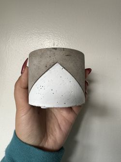 2” Gray White Cement Plant Pot